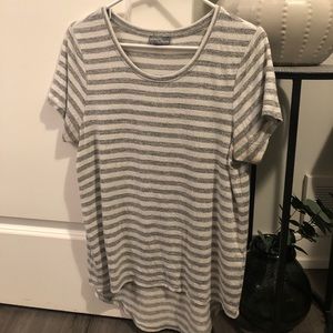 Striped scoop neck t shirt